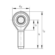 桿端軸承 GAKSR30-PS, 根據(jù) DIN ISO 12 240-4 標(biāo)準(zhǔn)，特種鋼材料，帶右旋外螺紋，免維護