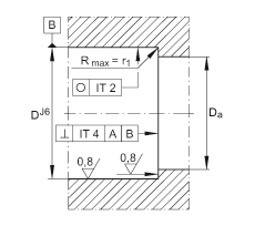 推力角接觸球軸承 BSB030062-2RS-T, 單向，接觸角 a = 60°，限制公差，兩側唇密封