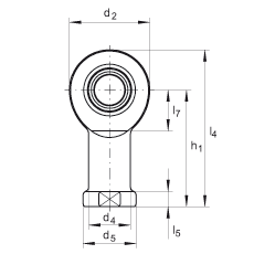 桿端軸承 GIR6-DO, 根據 DIN ISO 12 240-4 標準，帶右旋內螺紋，需維護