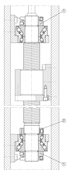 角接觸球軸承單元 DKLFA40115-2RS, 雙向，螺釘安裝，兩側(cè)唇密封，帶平端的法蘭