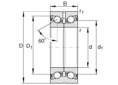 推力角接觸球軸承 ZKLN3062-2RS-PE, 增加公差，雙向，兩側唇密封