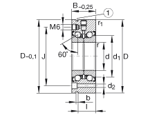 推力角接觸球軸承 ZKLF90190-2Z, 雙向，螺釘安裝，兩側(cè)間隙密封