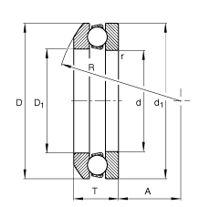 推力深溝球軸承 53226 + U226, 根據(jù) DIN 711/ISO 104 標(biāo)準(zhǔn)的主要尺寸，單向，帶球面軸承座圈和座圈，可分離