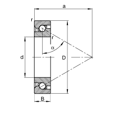 推力角接觸球軸承 BSB055120-T, 單向，接觸角 α = 60°，限制公差