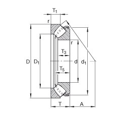 推力調(diào)心滾子軸承 29413-E1, 根據(jù) DIN 728/ISO 104 標(biāo)準(zhǔn)的主要尺寸，單向，可分離