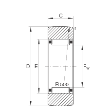 支撐型滾輪 RSTO35, 無軸向引導(dǎo)，外圈無擋邊