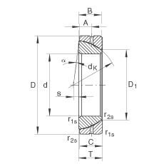 角接觸關節軸承 GE130-SX, 根據 DIN ISO 12 240-2 標準，需維護