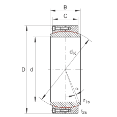 大的關(guān)節(jié)軸承 GE400-DW, 根據(jù) DIN ISO 12 240-1 標準，免維護