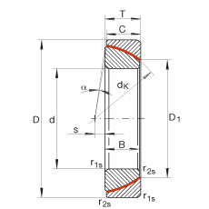 角接觸關(guān)節(jié)軸承 GE30-SW, 根據(jù) DIN ISO 12 240-2 標(biāo)準(zhǔn)，免維護(hù)