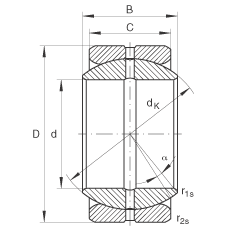 關節軸承 GE69-ZO, 根據 DIN ISO 12 240-1 標準，英制尺寸，需維護