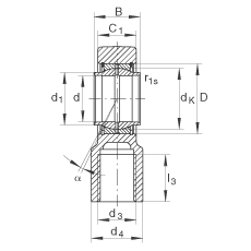 液壓桿端軸承 GIHNRK90-LO, 根據(jù) DIN ISO 12 240-4 標(biāo)準(zhǔn)，帶右旋螺紋夾緊裝置，需維護(hù)