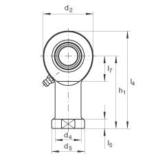 桿端軸承 GIR60-DO-2RS, 根據 DIN ISO 12 240-4 標準，帶右旋內螺紋，需維護，兩側唇密封