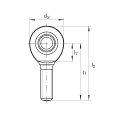 桿端軸承 GAL80-UK-2RS, 根據(jù) DIN ISO 12 240-4 標準，帶左旋外螺紋，免維護，兩側(cè)唇密封