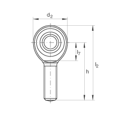 桿端軸承 GAKL25-PW, 根據 DIN ISO 12 240-4 標準，帶左旋外螺紋，需維護