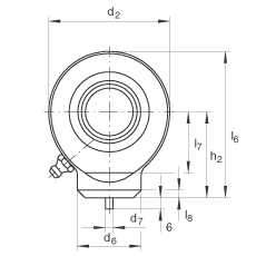 液壓桿端軸承 GK25-DO, 根據 DIN ISO 12 240 標準，帶焊接面，需維護