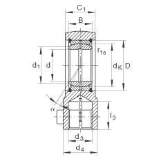 液壓桿端軸承 GIHRK30-DO, 根據(jù) DIN ISO 12 240-4 標(biāo)準(zhǔn)，帶右旋螺紋夾緊裝置，需維護