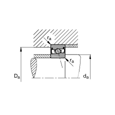 主軸軸承 HCS7019-E-T-P4S, 調(diào)節(jié)，成對或單元安裝，接觸角 α = 25°，兩側(cè)唇密封，非接觸，限制公差