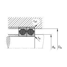 主軸軸承 HCB7000-E-T-P4S, 調(diào)節(jié)，成對或單元安裝，接觸角 α = 25°，陶瓷球，限制公差