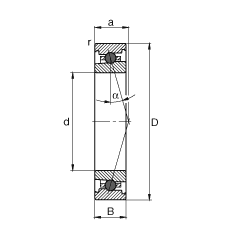 主軸軸承 HC7017-C-T-P4S, 調節，成對或單元安裝，接觸角 α = 15°，陶瓷球，限制公差