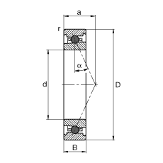 主軸軸承 HC7021-E-T-P4S, 調(diào)節(jié)，成對或單元安裝，接觸角 α = 25°，陶瓷球，限制公差