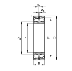 調(diào)心滾子軸承 23136-E1A-M, 根據(jù) DIN 635-2 標準的主要尺寸